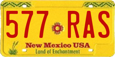 NM license plate 577RAS