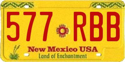 NM license plate 577RBB