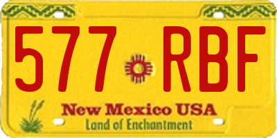 NM license plate 577RBF