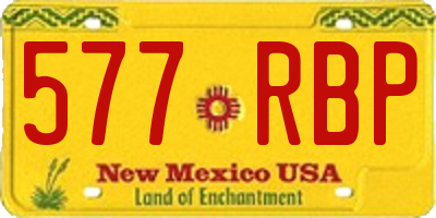 NM license plate 577RBP