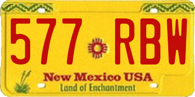 NM license plate 577RBW