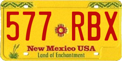 NM license plate 577RBX