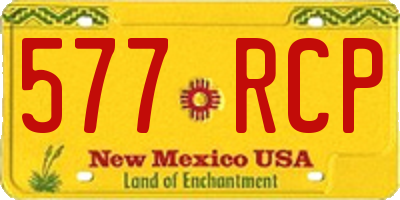 NM license plate 577RCP