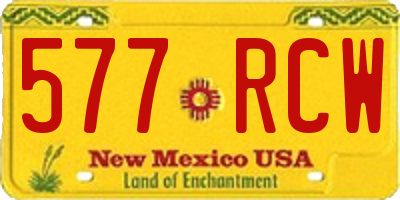 NM license plate 577RCW