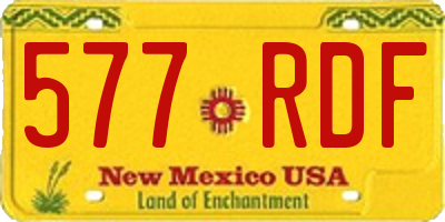 NM license plate 577RDF