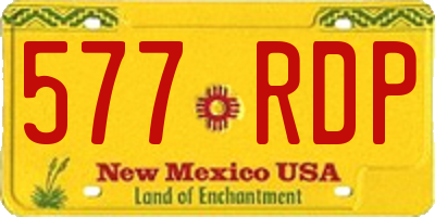NM license plate 577RDP