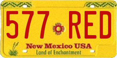 NM license plate 577RED