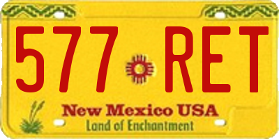 NM license plate 577RET