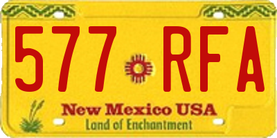 NM license plate 577RFA