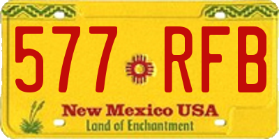 NM license plate 577RFB