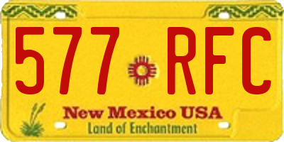 NM license plate 577RFC