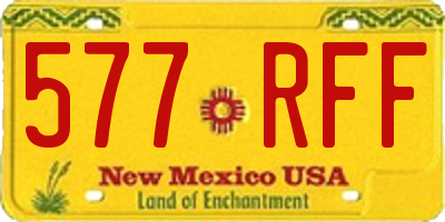NM license plate 577RFF