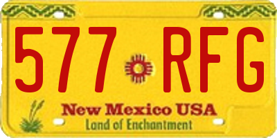 NM license plate 577RFG