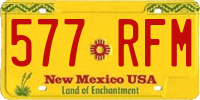NM license plate 577RFM