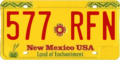 NM license plate 577RFN