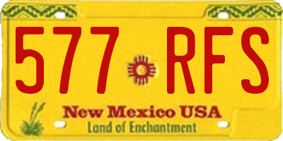 NM license plate 577RFS