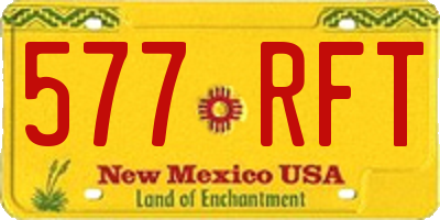 NM license plate 577RFT