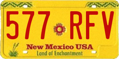 NM license plate 577RFV