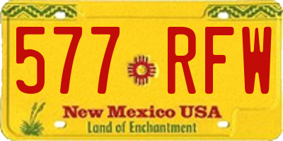 NM license plate 577RFW