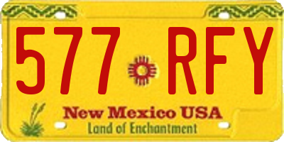 NM license plate 577RFY