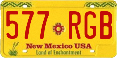 NM license plate 577RGB