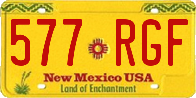 NM license plate 577RGF