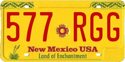 NM license plate 577RGG