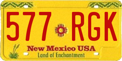 NM license plate 577RGK