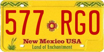 NM license plate 577RGO