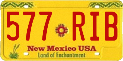 NM license plate 577RIB
