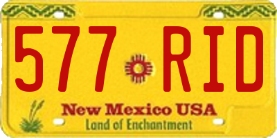 NM license plate 577RID
