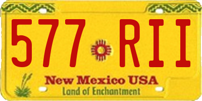 NM license plate 577RII