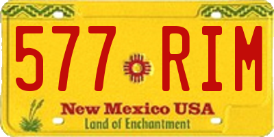 NM license plate 577RIM