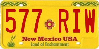 NM license plate 577RIW
