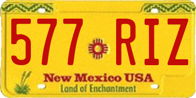 NM license plate 577RIZ