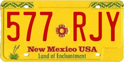 NM license plate 577RJY