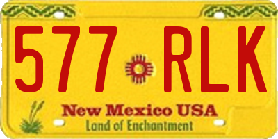 NM license plate 577RLK