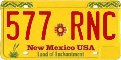 NM license plate 577RNC