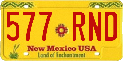 NM license plate 577RND