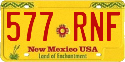 NM license plate 577RNF