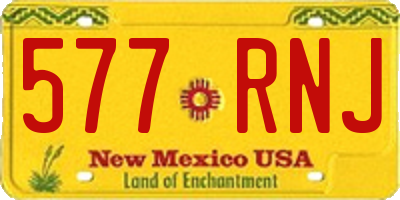 NM license plate 577RNJ