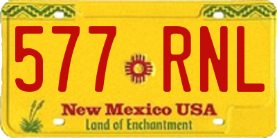 NM license plate 577RNL