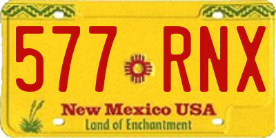 NM license plate 577RNX