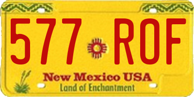 NM license plate 577ROF