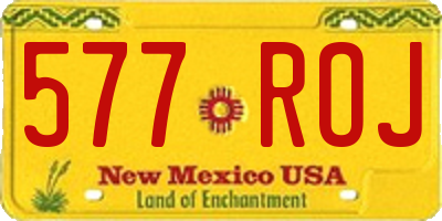 NM license plate 577ROJ