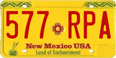 NM license plate 577RPA