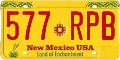 NM license plate 577RPB