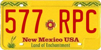 NM license plate 577RPC