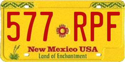 NM license plate 577RPF