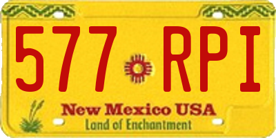 NM license plate 577RPI